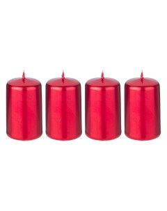 Набор свечей красный металлик Новый Год 4 шт 7 см 348 860 Adpal