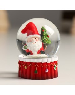 Сувенир полистоун водяной шар Дедушка Мороз с елочкой 4 5х4 5х6 5 см 6 шт Nobrand