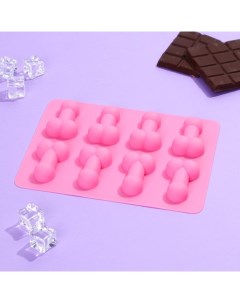 Форма для льда и шоколада Все отсосительно силикон 18 5 х 14 2 х 1 6 см цвет розовый Konfinetta