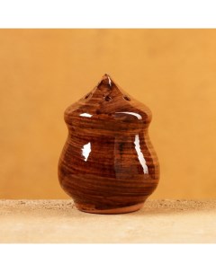 Солонка Риштанская керамика Акташ 100 мл коричневая Шафран