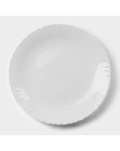 Тарелка обеденная Дива d 23 см стеклокерамика цвет белый Avvir