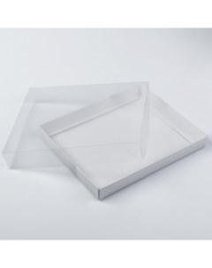 Коробка с прозрачной крышкой 26 х 21х 4 см белая 5 шт Nobrand