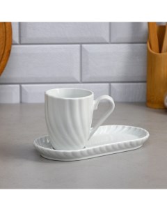 Чайный набор Кармен 2 предмета чашка 250 мл блюдце фарфор Иран Керамика ручной работы