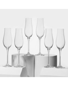 Набор стеклянных бокалов для шампанского 200 мл 6 шт Crystal bohemia
