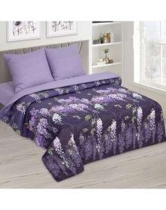 Комплект постельного белья Зима Лето Глициния 2 спальный поплин фиолетовый Арт-дизайн