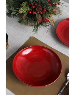 Тарелка суповая 7384072 22 см красный Coincasa