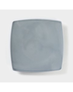 Тарелка квадратная фарфоровая Акварель 19x19 см цвет серый Башкирский фарфор