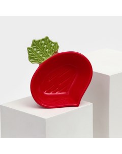 Тарелка керамическая Редис глубокая красная 16 см 1 сорт Иран Керамика ручной работы