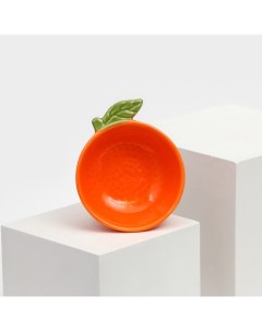 Тарелка керамическая Апельсин глубокая оранжевая 14 см 1 сорт Иран Керамика ручной работы