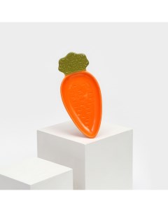 Тарелка керамическая Морковь плоская оранжевая 23 см 1 сорт Иран Керамика ручной работы
