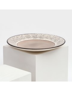 Тарелка керамическая Алладин 25 см серая 1 сорт Иран Керамика ручной работы