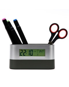 Часы органайзер настольные электронные будильник термометр календарь 15 1 х 4 7 см Nobrand