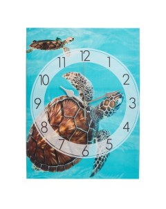 Часы картина настенные Морская черепаха плавный ход 30 х 40 см Соломон