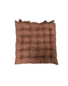 Подушка на стул коричневая квадратная с завязками стеганая 38Х38 Fox house