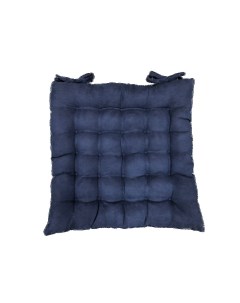 Подушка на стул синяя квадратная с завязками стеганая 38Х38 Fox house