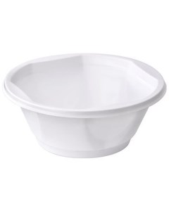 Тарелка одноразовая суповая пластик белая 600 мл 15 см 50 шт Officeclean