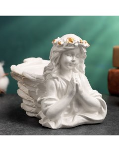 Подсвечник Молящийся ангел 10 5x7 5x9см перламутровый Хорошие сувениры