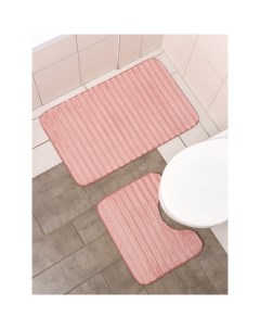 Набор ковриков для ванной и туалета Оливия 2 шт 40x50 см 50x80 см розовый Savanna