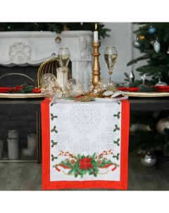 Дорожка на стол Рождественский бал 40х147 см 100 хл саржа 190 гр м2 Этель