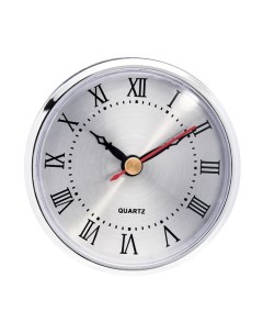 Вставка часы кварцевые d 9 см 1АА плавный ход серебро Nobrand