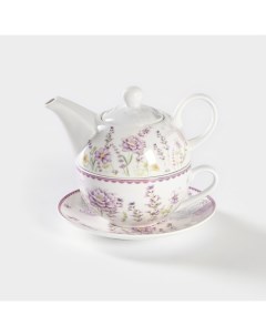 Набор керамический чайный Прованс 3 предмета чайник заварочный 370 мл чашка 300 мл б Nobrand