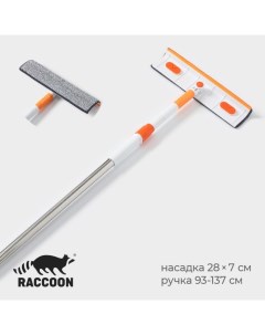Окномойка с насадкой из микрофибры Raccon фиксатор стальная телескопическая ручка 28x7x Raccoon