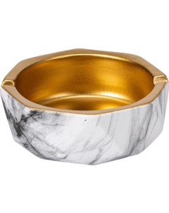 Пепельница Мрамор 11 5 х 4 5 см керамика золото Nobrand