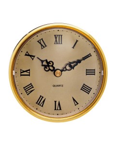 Вставка часы кварцевые d 10 5 см плавный ход золото Nobrand