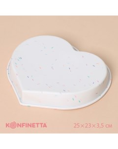 Форма силиконовая для выпечки Сердце 25x23x3 5 см внутр размеры Konfinetta