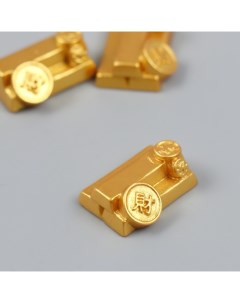 Сувенир полистоун Золотые слитки с монетами 2 5х1 см 3 шт Nobrand
