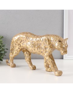 Сувенир полистоун Леопард золото 32х6 5х16 см Nobrand