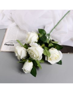 Цветы искусственные Роза Триза d 7 см 50 см белый Poetry in flowers