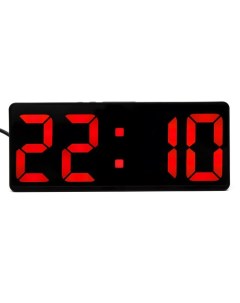 Часы настольные электронные будильник термометр календарь USB 15х6 3 см красные цифр Nobrand