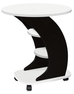 Журнальный столик Нева 116 овальный 60х45 см с колесиками белый венге Нева кухня
