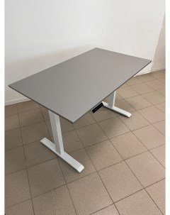Компьютерный стол с регулируемой высотой одномоторный 125х75 белый серый Upstol