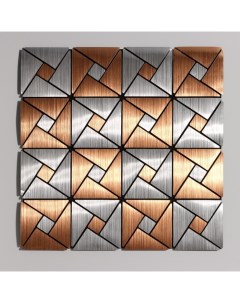 Панель самоклеящаяся 30 30см мягкая геометрия бронза серебро Nobrand