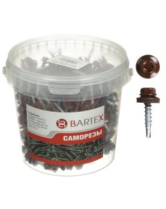 Саморез кровельный диаметр 4 8х29 мм 200 шт шоколадно коричневый банка Bartex