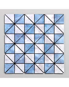 Панель самоклеящаяся 30 30см мягкая треугольники синие Nobrand