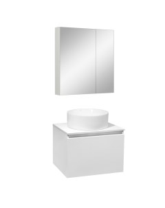 Мебель для ванной Бари 60 белый умывальник PALLA D41 с зеркалом Лада 60 белый Runo