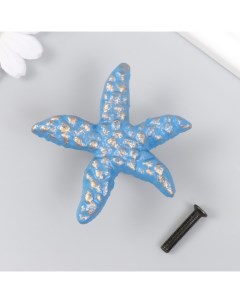 Ручка дверная чугун Морская звезда голубая с патиной 6 6х7 4 см Nobrand
