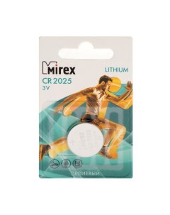 Батарейка литиевая CR2025 1BL 3В блистер 1 шт 3 шт Mirex