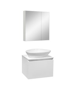 Мебель для ванной Бари 60 белый умывальник TERZO 60 с зеркалом Лада 60 белый Runo