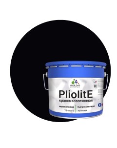 Краска Pliolite всесезонная фасадная RAL 9005 черный матовая 12 5 кг Malare