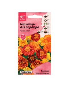 Семена цветов Бархатцы Бонанза смесь 10 шт 4 шт Nobrand