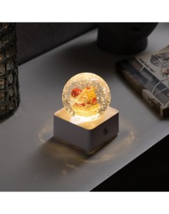 Светодиодная фигура Шар с Дедом Морозом 10 x 14 3 x 10 см пластик USB свечение теплое Luazon lighting
