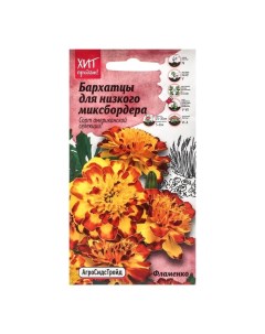 Семена Цветов Бархатцы Фламенко 10 шт 3 шт Nobrand