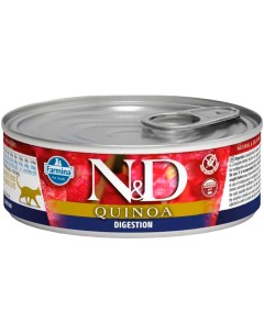 Консервы для кошек N D Quinoa Digestion беззерновые с ягненком и киноа 12шт по 80г Farmina
