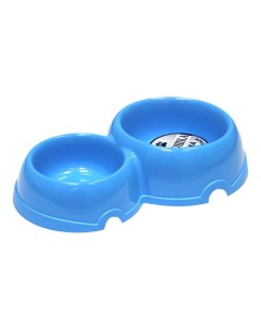 Одинарная миска для собак пластик голубой 0 4 л Хорошка
