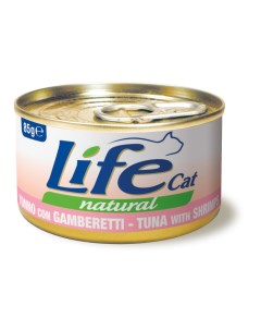 Консервы для кошек Natural тунец с креветками в бульоне 85г Lifecat