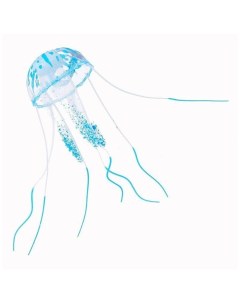 Декорация для аквариума Цветная медуза голубая 5 5х5 5х16см Aqua della